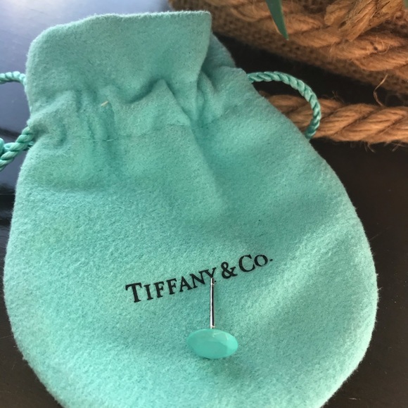 Tiffany Turquoise White Gold Stud Earring - Picture 2 of 5